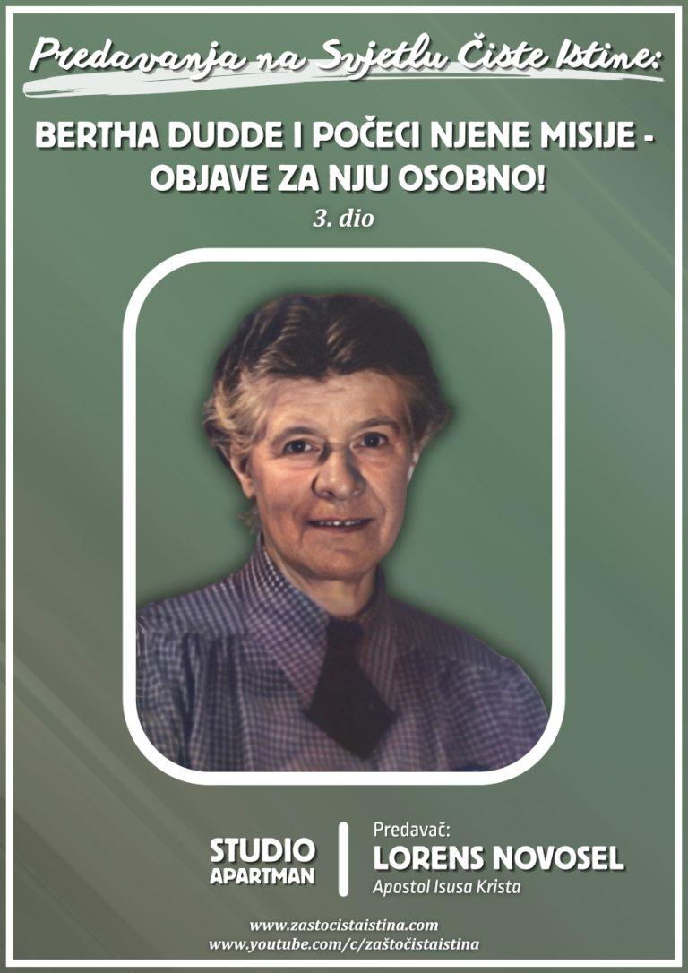 SA - Bertha Dudde i počeci njene Misije - Objave za nju osobno - 3 dio...